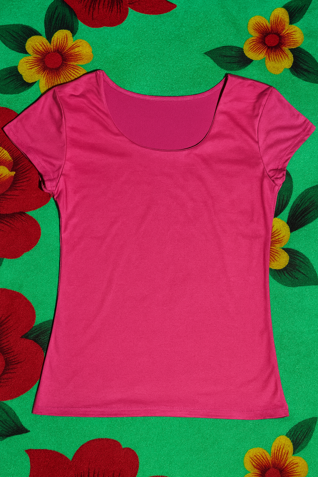 Pink scoop-neck top